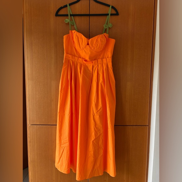 Farm Rio Bicolor Sleeveless Organic Cotton Midi Dress - Picture 4 of 6